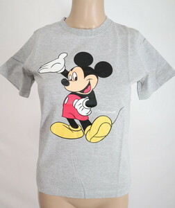 　＊新品 ディズニー Disney ミッキーマウス MICKEY MOUSE 半袖 プリント Tシャツ 送料込み980円 コットン100% サイズL グレー LCT414