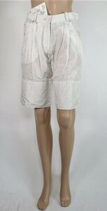 *90%OFF Miki f kai MIKI FUKAI England made shorts silk 100% price 31,900 jpy ( tax included ) size 10(L)(W70) silver LPT1542