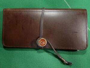 * Porter ROCK STEADY collaboration Italian cow shoulder leather 2. folding purse long wallet Brown beautiful goods!!!*