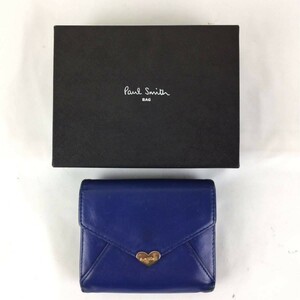 ポールスミス Paul Smith BAG/箱付き/二つ折り財布/牛革/青系/管NO.ACF-A-36