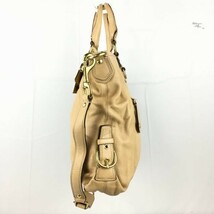 2way！COACH/コーチ　レザー　ハンドバッグ　ベージュ　ハンド＆ショルダーストラップ付　管NO.B1-35_画像3