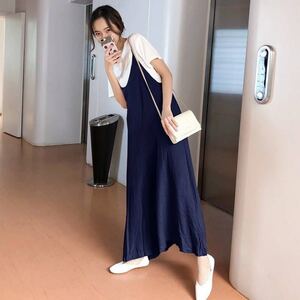 オーバーオールサロペットオールインワンパンツ体型カバー春夏