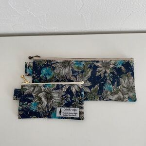 花柄 ハンドメイド フラットポーチセット