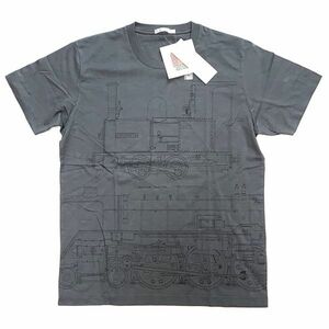 26●b045◎【Mサイズ】未使用 UNIQLO ユニクロ UT Japanese Train 鉄道 汽車 機関車 AUGUSTA オーガスタ 半袖 Tシャツ チャコール