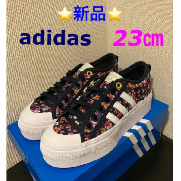 ☆新品☆ adidas Nizza Platform ダークネイビー（花柄）23cm