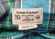 USA企画 J.CREW ジェイクルー チェック柄 長袖シャツ ボタンダウン サイズ M グリーン_画像6