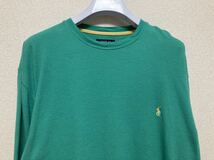 USA古着 POLO RALPH LAUREN ポロ ライフローレン 長袖カットソー 長袖Tシャツ サーマル 緑 L_画像3