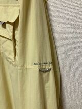 Columbia PFG コロンビア フィッシングシャツ 長袖シャツ マルチポケット OMNI-SHADE ボタンダウンシャツ 黄色 L_画像7