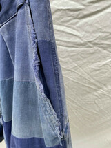 FRENCH WORK VINTAGE MULTI PATCHWORK フレンチ ワーク ヴィンテージ マルチパッチワーク COTTON TWILL コットンツイル 40s50s ブルー BLUE_画像2