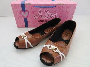 未使用新品　Aina ARK SHOES パンプスA019茶24.0　アーバンリサーチ　