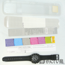 Swatch【スウォッチ】PLASTIC MISTER CHRONO スイス製 シリコンベルト メンズ クオーツ 腕時計 4石 ブラック ケース 説明書付き【USED-B】_画像8