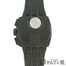 Swatch【スウォッチ】PLASTIC MISTER CHRONO スイス製 シリコンベルト メンズ クオーツ 腕時計 4石 ブラック ケース 説明書付き【USED-B】_画像5