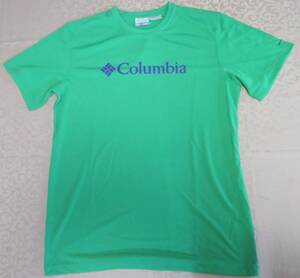 新品タグ付き【Columbia ライトグリーンの胸ロゴショートスリーブTシャツ】コロンビア★ロゴドライTシャツ★PM4831★OMNI-WICK