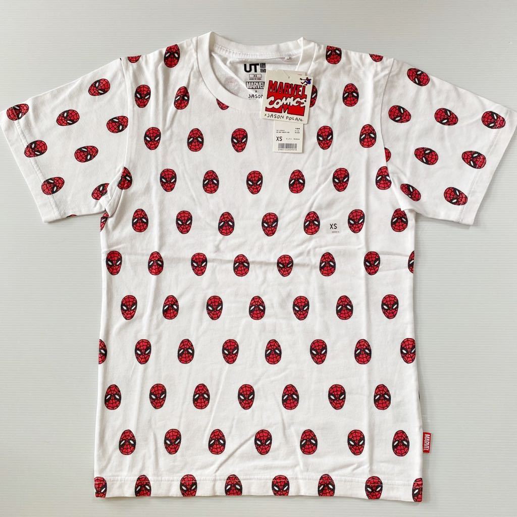 Spiderman Jason Polan Camiseta para hombre XS Nuevo Uniqlo spiderman MAVEL JASON POLAN Talla aceptable para mujer Algodón grueso Patrón integral Estilo pintado a mano, Talla XS o menor, cuello redondo, estampado