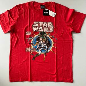 スターウォーズ Star Wars コミック COMICS イラスト Tシャツ 赤 メンズM新品 vintage風 古着テイストプリントお洒落 女性オーバーサイズで