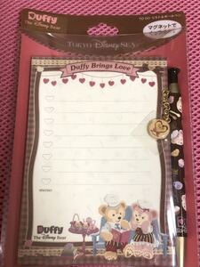 ディズニーシー スイートダッフィー メモ&マグネットボールペン 未使用 シェリーメイ ジェラトーニ daffy ステラルー オル