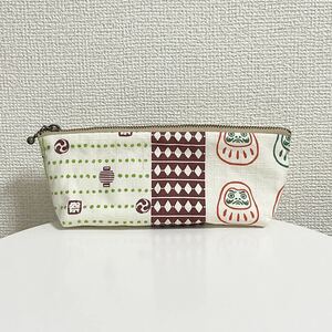 ハンドメイド　ペンケース　ポーチ★和　だるま