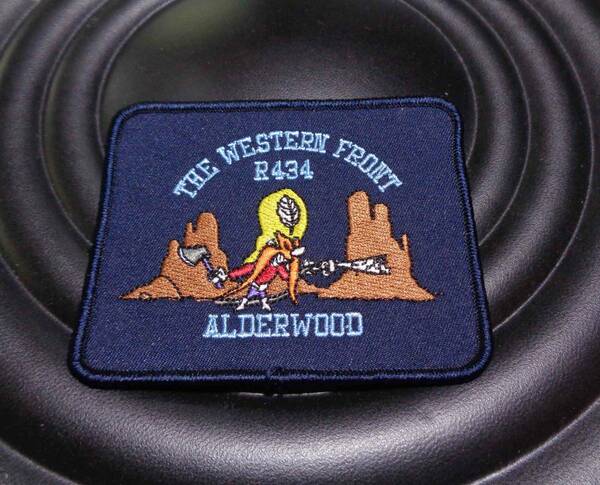 紺（四角）◆　新品未使用　アルダーウッド　R434　ALDERWOOD THE WESTERN FRONT　アメリカ　アニキャラ　北米　　刺繍ワッペン（パッチ）