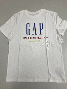 ■ＧＡＰ■新品■150■ギャップ■白■ロゴＴシャツ■国旗■フラッグ■かっこいいデザイン■カラフルなゴロ■21■1-1