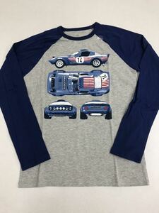 ■ＧＡＰ■新品■160■ギャップ■グレー・ネイビー■Ｔシャツ■ロンT■かっこいいデザイン■車■レーシングカー■スポーツカー■21■2-2