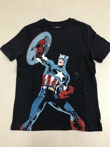 ＧＡＰ■新品■130■ギャップ■アベンジャーズ■Ｔシャツ■キャプテン・アメリカ■紺系■背面星条旗ロゴ■USA■アメコミ■marvel■21■2-1