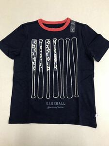 ■ＧＡＰ■新品■130■ギャップ■バット■紺■ネイビー■Ｔシャツ■野球■バースボール■バットのデザインがおしゃれです■21■6.2-2