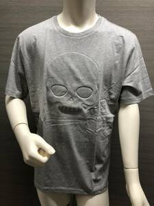  genuine article new goods HYDROGEN Hydrogen en Boss front Skull short sleeves T-shirt 214106 light gray 2XL