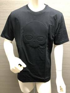 本物 新品 HYDROGEN ハイドロゲンエンボスフロントスカル半袖Tシャツ 214106 黒 Ｍ