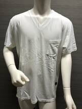本物 新品 HYDROGEN Vネック無地胸ポケット付半袖Tシャツ 220012 白 XL_画像1