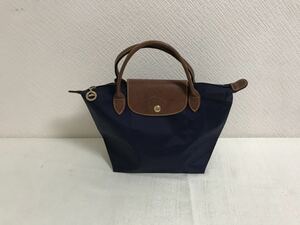  genuine article Long Champ LONGCHAMP original leather nylon Mini hand Boston business bag tote bag navy blue navy lady's men's travel travel suit 