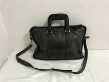 本物オールドコーチCOACH本革レザー2wayショルダービジネスバッグハンドボストンバック黒ブラックレディースメンズ旅行トラベル_画像1