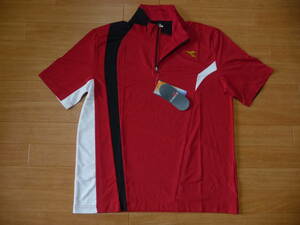 58%off- new goods *DIADORA DRY.UV half Zip game shirt *M/ red * black other 