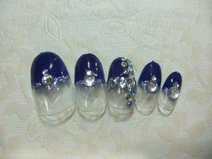 ( outside fixed form or click post departure including postage ) navy blue. French . Kirakira Stone ( order chip ) gel use work *1 set limitation price 