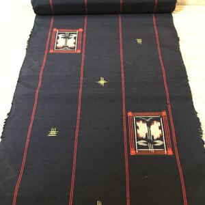 反物 着物 紺色 蝶々 布 生地 手作り リメイク ハンドメイド