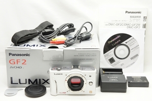 【アルプスカメラ】Panasonic パナソニック LUMIX DMC-GF2 ボディ シェルホワイト ミラーレス一眼カメラ 元箱付 210616w