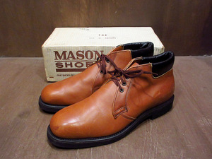 ビンテージ70's●箱付きDEADSTOCK MASON ワークブーツ茶 Size 10 1/2D●210609n5-m-bt-285cm チャッカレザーシューズ革靴