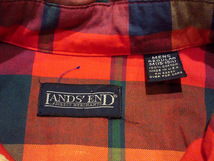 ビンテージ80's●LANDS' END チェックボタンダウンシャツ●210610s2-m-lssh-ot BDシャツ長袖ランズエンド米国製_画像5