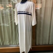 【新品　訳あり】Mサイズ 白メンズ×紺色　プレイボーイ パジャマ PLAYBOY スリーパー　部屋着 ルームウェア パイル　5分袖　半袖_画像1