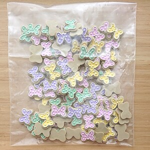 デコパーツ74 クッキー風ドットりぼん 100個 ハンドメイド