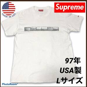 Supreme 90s ヴィンテージ USA シュプリーム L 半袖Tシャツ 半袖シャツ 古着 メンズ supreme x ari marcopoulos nagativeTシャツ 半袖 白