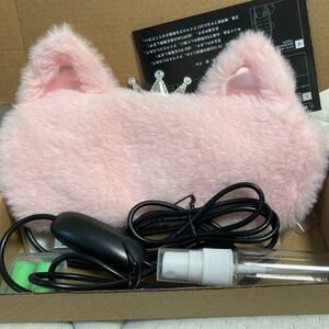未使用品猫型ホットマスク USB アイマッサージャー 温度調節 タイマー設定 蒸気 疲れ目 熟睡 仕事 快眠グッズ