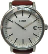 ●新品●EDWIN 腕時計 メンズ Men's Watch アナログ ラウンド 革 ダイヤルウォッチ 防水 5気圧 EPIC ブラウン EW1G001L0014 並行輸入品_画像1