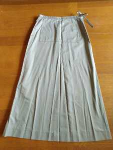  б/у Rena un look TWO:C размер 2 длинная юбка авторучка порог двери хаки примерно 87.5cm лента шнур .. передний карман 