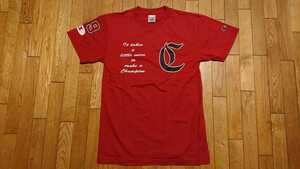 Campion チャンピオン American Weave 二本針 襟伏せ 半袖 Tシャツ 染み込みプリント ゴールドウィン時代 2001年 RED Sサイズ 新品未使用品