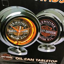 A1 HARLEY-DAVIDSON ハーレーダビッドソン OIL CAN テーブルネオン クロック 卓上時計　新品未使用　希少_画像1