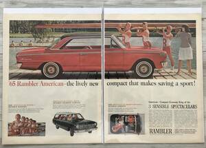 1960年代LIFE誌切り抜き広告アンティークポスター(2枚set)★アメ車RAMBLER