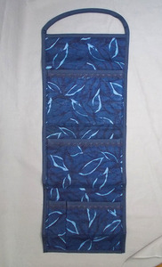 未使用【藍染め ウォールポケット 56×21cm】壁掛けポケット 収納 小物入れ 日本製