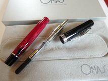 ◆OMAS オマス　ボローニャ　レッド&ブルーパール万年筆　ペン先：14ｋ585Fソリッドゴールド　　_画像4