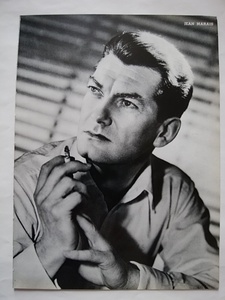ジャン・マレー　ポートレート（縦２８・２ｃｍ、横２０・８ｃｍ）　スクリーン増刊号からの切り抜き　裏面　イングリッド・バーグマン