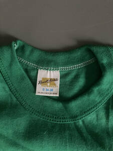 70s ビンテージ Tシャツ デッドストック ラッセル アスレチック RUSSELL ATHLETIC 無地 アメリカ S 緑 フルーツオブザルーム ヘインズ